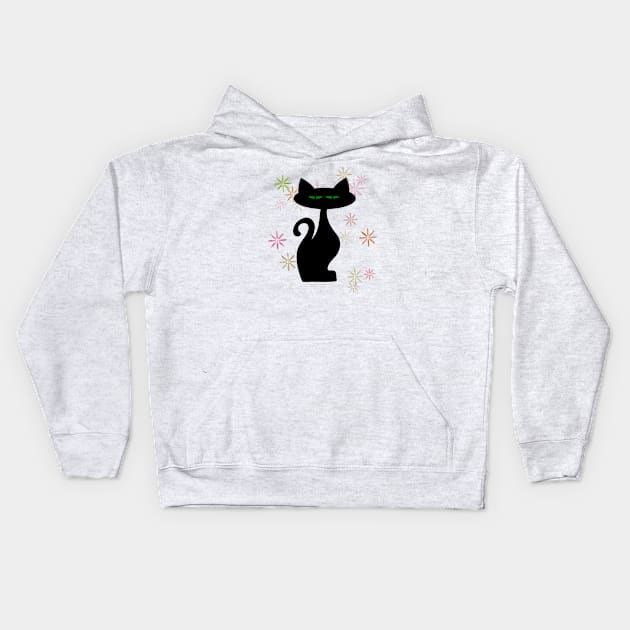 Modern cat Kids Hoodie by Polynesian Vibes